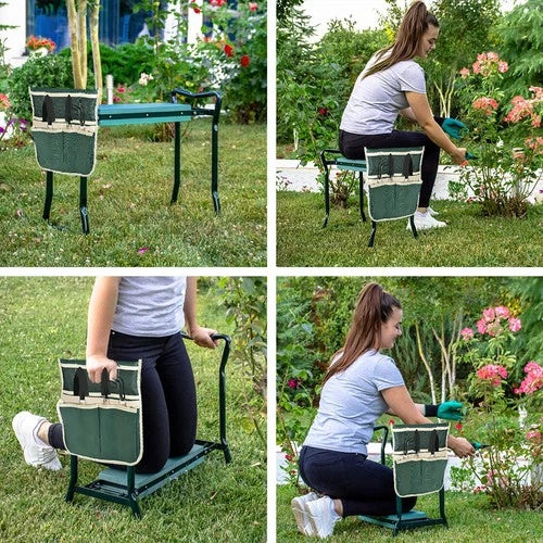 Banco de jardín plegable KneelerEase™ con asiento para arrodillarse